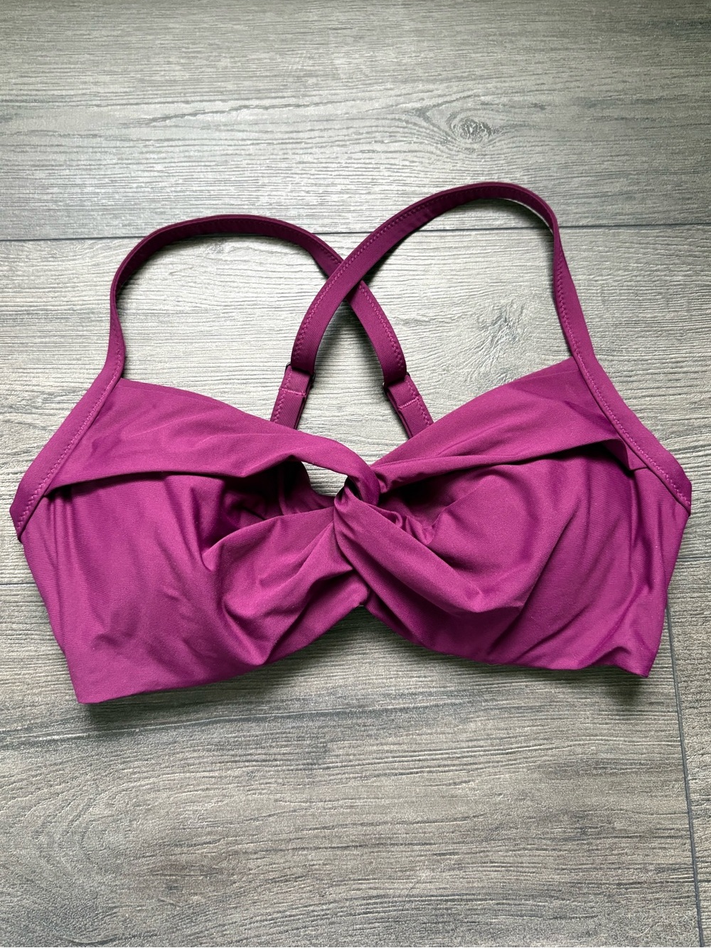 Athleta Womens Twist Bikini Top Mauve Size 32D/DD